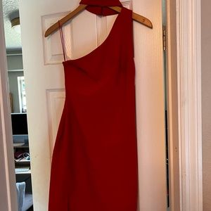 Likely red one shoulder dress